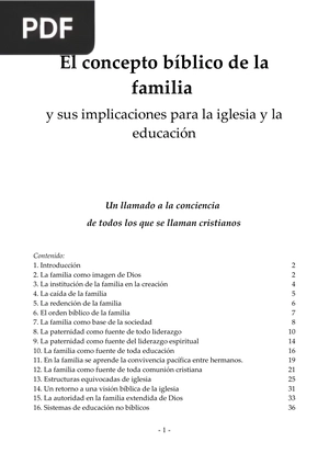 El concepto Bíblico de la Familia y sus implicaciones para la iglesia y la educacion