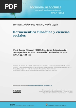 Hermenéutica filosófica y ciencias sociales