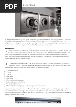 Contraindicaciones de la ozonoterapia (Articulo)