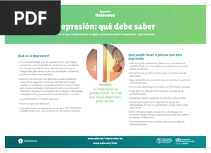 Depresión: qué debe saber (Articulo)