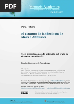 El estatuto de la ideología de Marx a Althusser