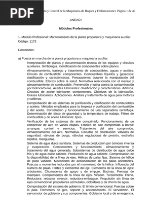 Técnico en Mantenimiento y Control de la Maquinaria de Buques y Embarcaciones