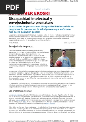 Discapacidad intelectual y envejecimiento prematuro (Articulo)