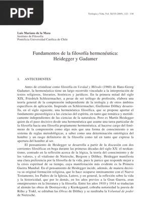 Fundamentos de la filosofía hermenéutica: Heidegger y Gadamer