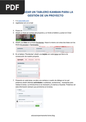 Realizar un tablero kanban para la gestión de un proyecto (Articulo)