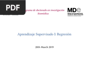 Aprendizaje Supervisado I: Regresión