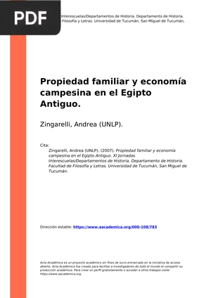 Propiedad familiar y economía campesina en el Egipto Antiguo