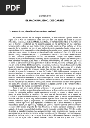 El racionalismo. Descartes