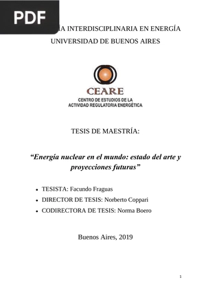 Energía nuclear en el mundo: estado del arte y proyecciones futuras