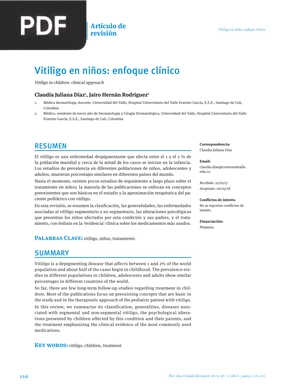 Vitiligo en niños: enfoque clínico