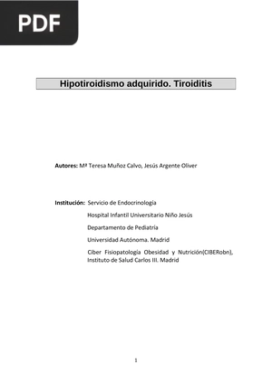 Hipotiroidismo adquirido. Tiroiditis