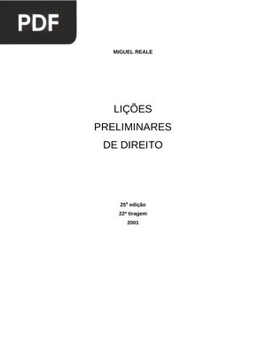 Lições preliminares de direito (Portugués)