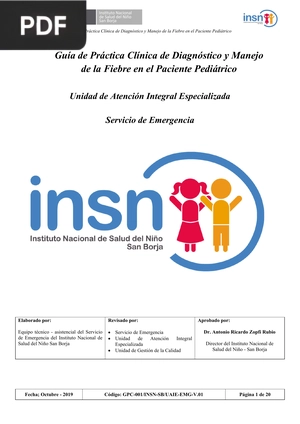 Guía de Práctica Clínica de Diagnóstico y Manejo de la Fiebre en el Paciente Pediátrico