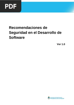 Recomendaciones de Seguridad en el Desarrollo de Software (Articulo)