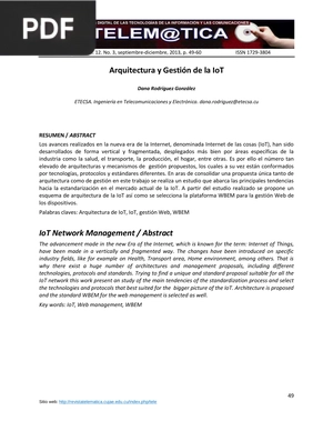 Arquitectura y Gestión de la IoT