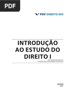 Introdução ao estudo do Direito I (Portugués)