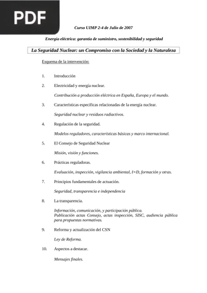 La Seguridad Nuclear: un Compromiso con la Sociedad y la Naturaleza