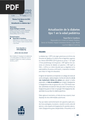 Actualización de la diabetes tipo 1 en la edad pediátrica