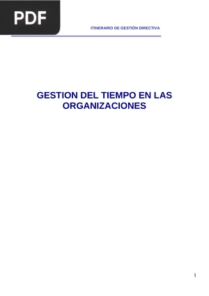 Gestión del tiempo en las organizaciones