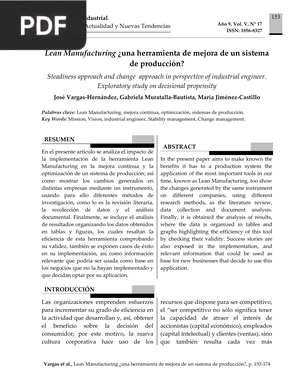 Lean Manufacturing una herramienta de mejora de un sistema de producción