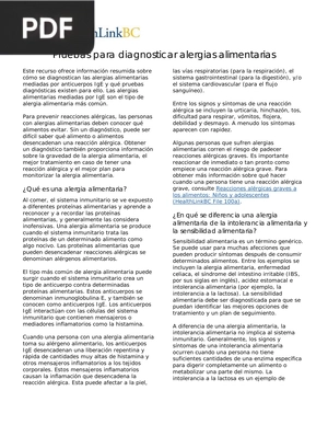 Pruebas para diagnosticar alergias alimentarias (Articulo)