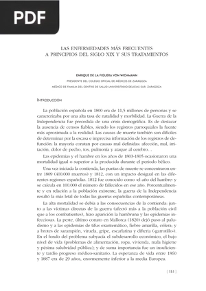 Las enfermedades más frecuentes a principios del siglo xix y sus tratamientos