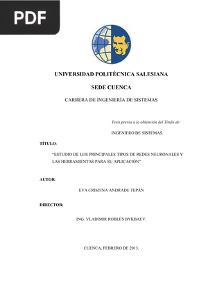 Estudio de los principales tipos de redes neuronales y las herramientas para su aplicación
