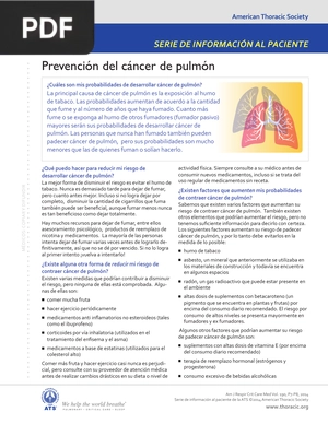 Prevención del cáncer de pulmón (Articulo)