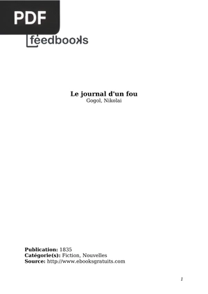 Le Journal d'un fou