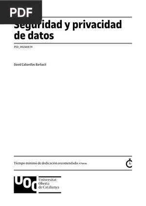 Seguridad y privacidad de datos