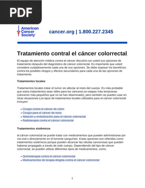 Tratamiento contral el cáncer colorrectal