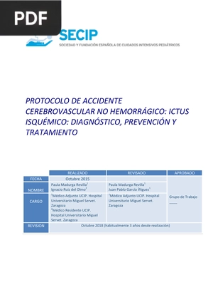 Protocolo de accidente cerebrovascular no hemorrágico