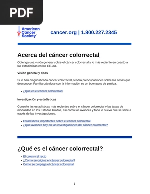 Acerca del cáncer colorrectal