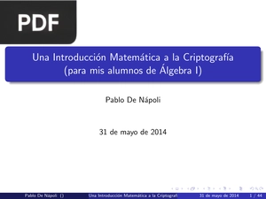 Una Introduccion Matematica a la Criptografia