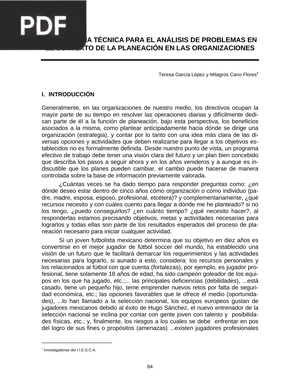 El Foda: Una técnica para el análisis de problemas en el contexto de la planeación en las organizaciones