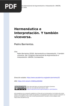 Hermenéutica e Interpretación. Y también viceversa