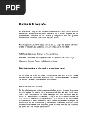 Historia de la Caligrafía