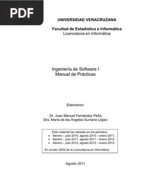 Ingeniería de Software I Manual de Prácticas