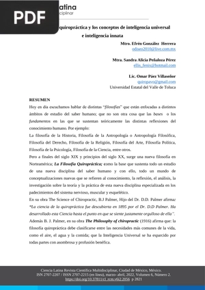 La filosofía quiropráctica y los conceptos de inteligencia universal e inteligencia innata