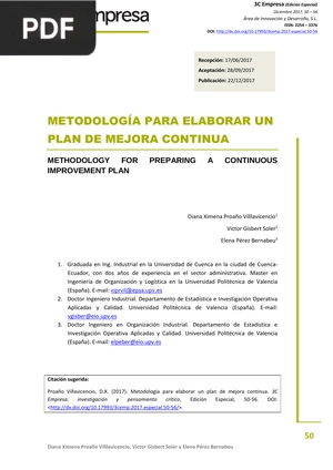 Metodología para elaborar un plan de mejora continua (Artículo)