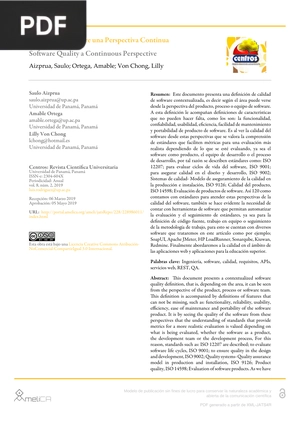 Calidad del Software una Perspectiva Continua (Articulo)