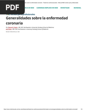 Generalidades sobre la enfermedad coronaria (Articulo)