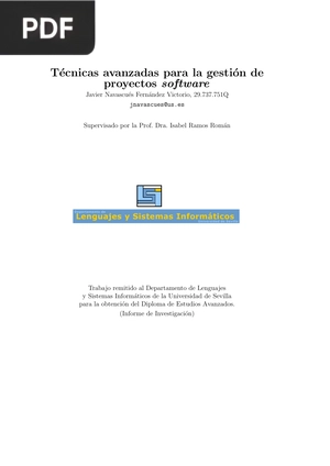 Tecnicas avanzadas para la gestionn de proyectos software