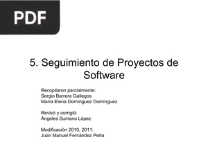 Seguimiento de Proyectos de Software