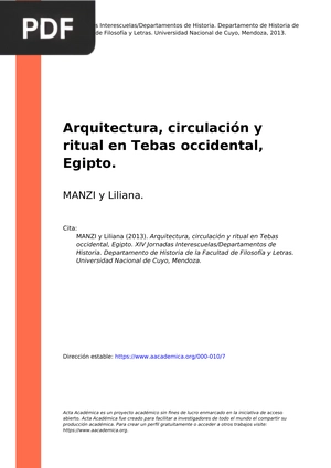 Arquitectura, circulación y ritual en Tebas occidental, Egipto