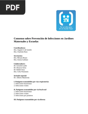 Consenso sobre Prevención de Infecciones en Jardines Maternales y Escuelas