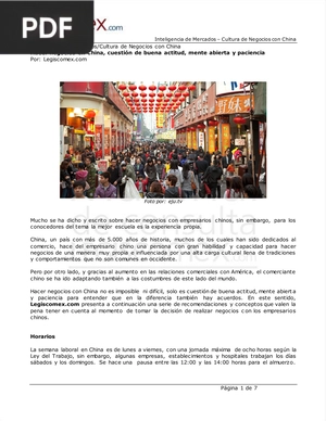 Cultura de Negocios con China (Articulo)