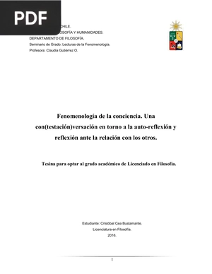 El concepto de intencionalidad en la fenomenología como psicología descriptiva