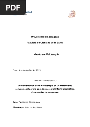 Implementación de la hidroterapia en un tratamiento convencional para la parálisis cerebral infantil discinética