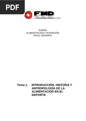 Introducción. Historia y antropología de la alimentación en el deporte